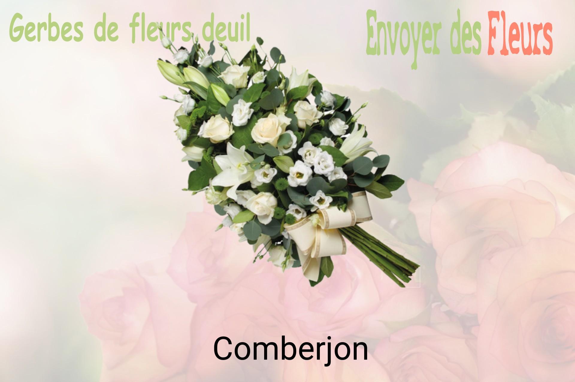 Gerbe de fleurs de deuil livrée à Comberjon